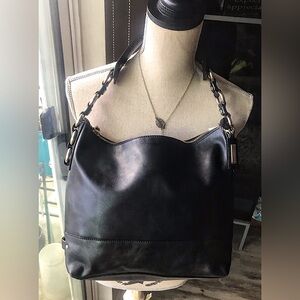NWOT $275 Cole Haan Leather Chain Shoulder Bag Black